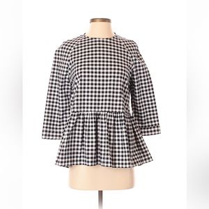 Victoria Beckham Navy Blue Gingham Top